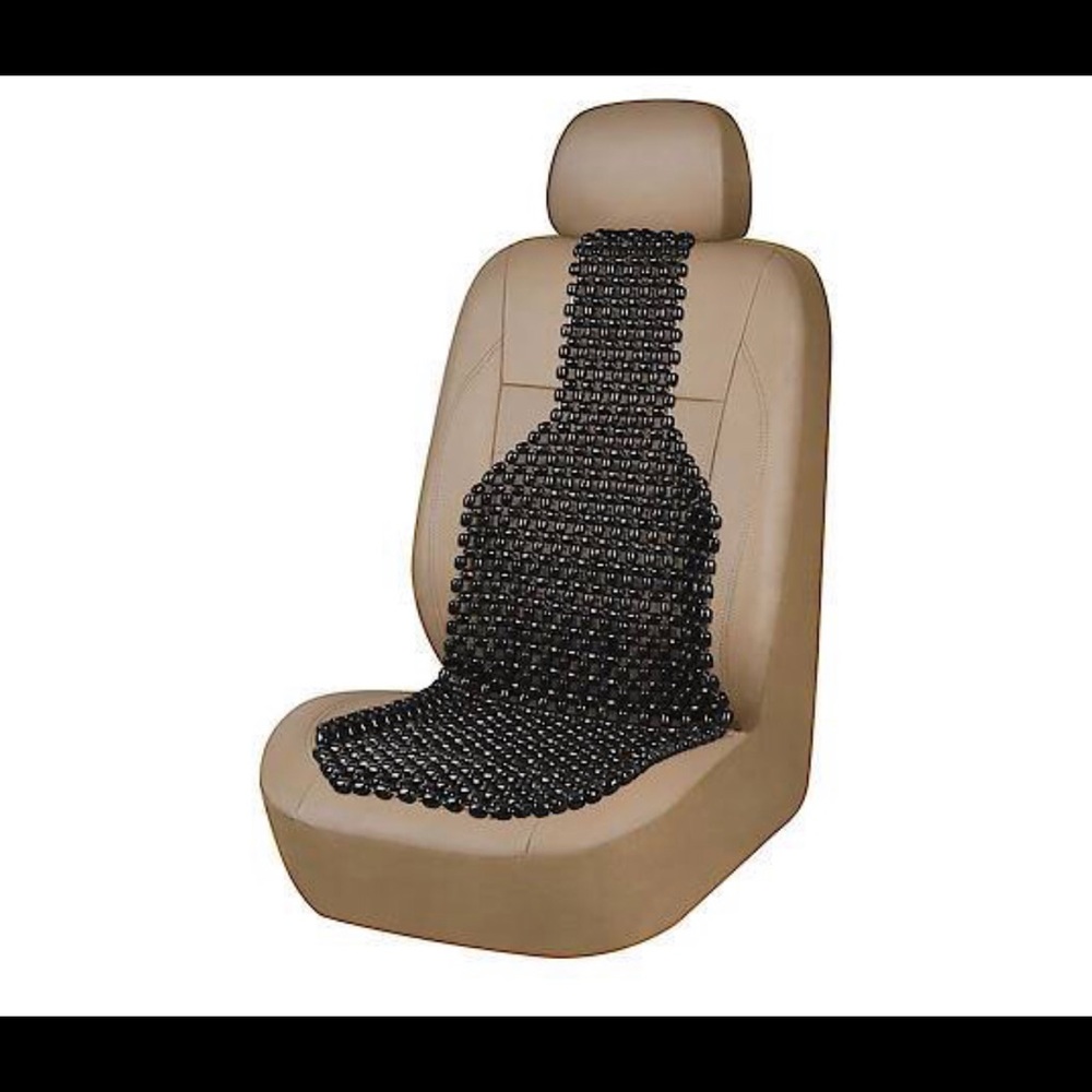 NEW Black Wooden Beaded Comfort Seat Cover